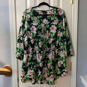 Torrid: Tropical Floral Drop-Waist Top